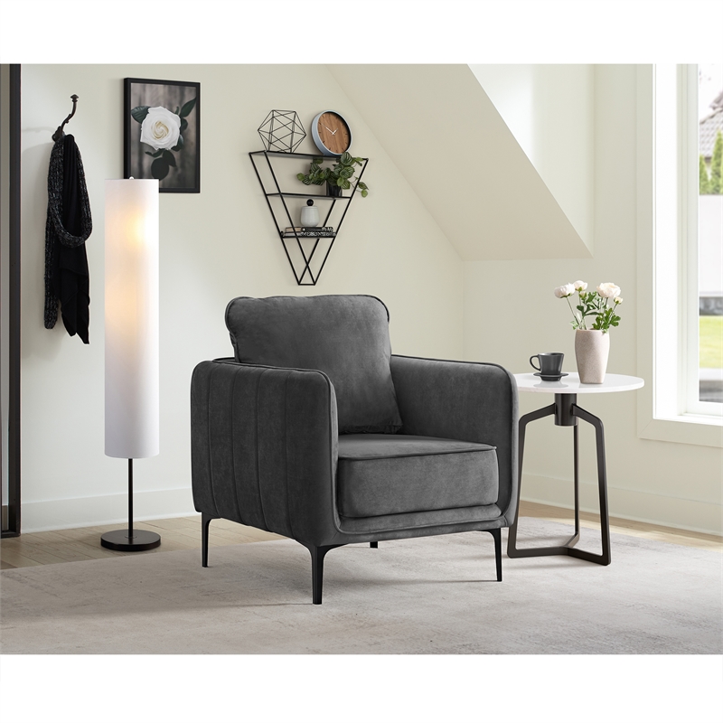 Picket House Furnishings Reale Chair in Lavish 152 Gray Velvet