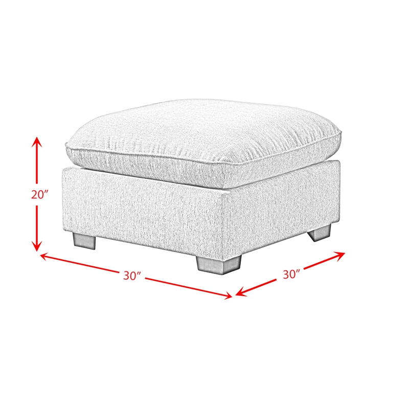 Picket House Furnishings Sloan Modular Ottoman in Nova Grey