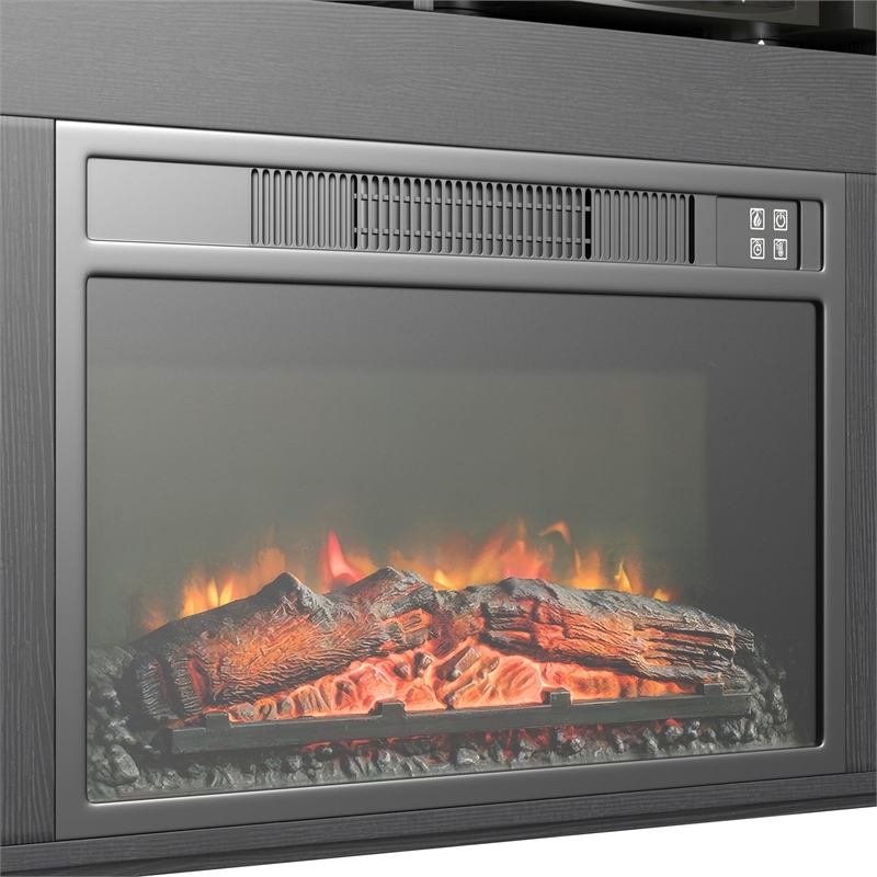 Picket House Furnishings San Andreas  Fireplace with Sound System in Black