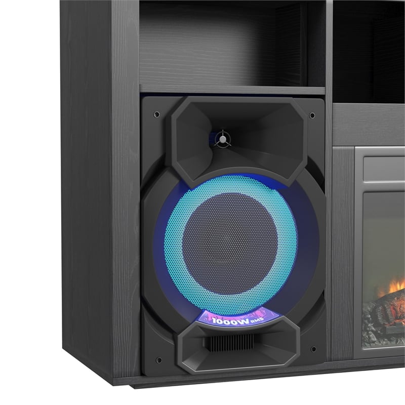 Picket House Furnishings San Andreas  Fireplace with Sound System in Black