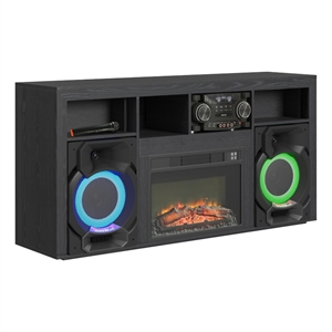 Picket House Furnishings San Andreas  Fireplace with Sound System in Black