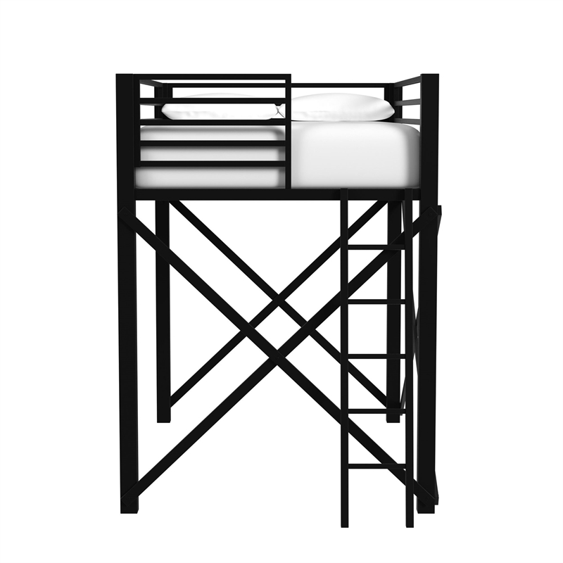 Picket House Furnishings Delilah Full Loft Bunk and Ladder in Black