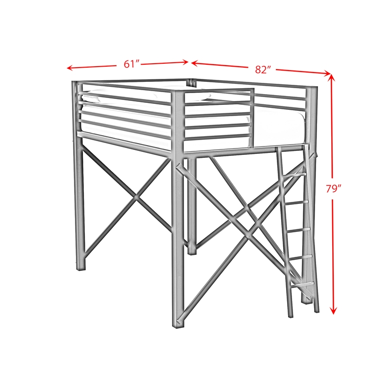 Picket House Furnishings Delilah Full Loft Bunk and Ladder in Black
