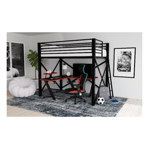 Picket House Furnishings Delilah Full Loft Bunk and Ladder in Black