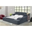 Picket House Furnishings Quebec Interchangable Side Storage Bench in Grey Linen