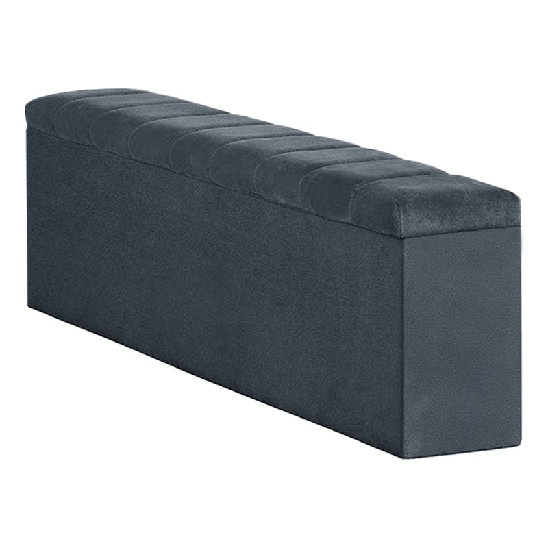Picket House Furnishings Quebec Interchangable Side Storage Bench in Grey Linen