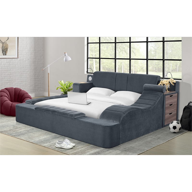 Picket House Furnishings Quebec Interchangable Lounge Chair in Grey Linen