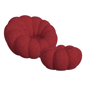Picket House Furnishings Pumpkin Swivel Chair and Ottoman in Red