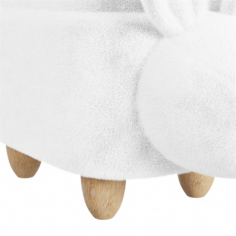 Picket House Furnishings Thumper Rabbit Storage Stool in White