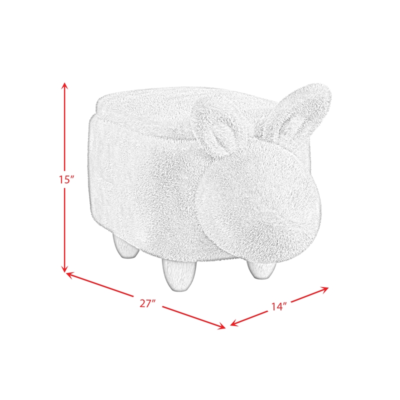 Picket House Furnishings Thumper Rabbit Storage Stool in White