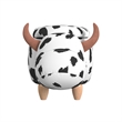 Picket House Furnishings Buttercup Cow Storage Stool in White and Black