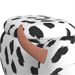 Picket House Furnishings Buttercup Cow Storage Stool in White and Black