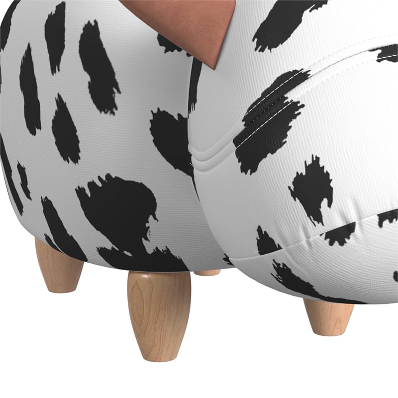 Picket House Furnishings Buttercup Cow Storage Stool in White and Black