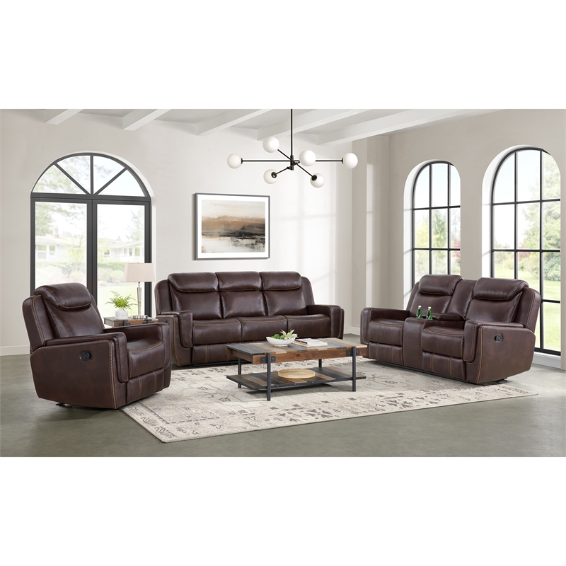 Picket House Furnishings Lynx Glider Motion Recliner in Neono Brown