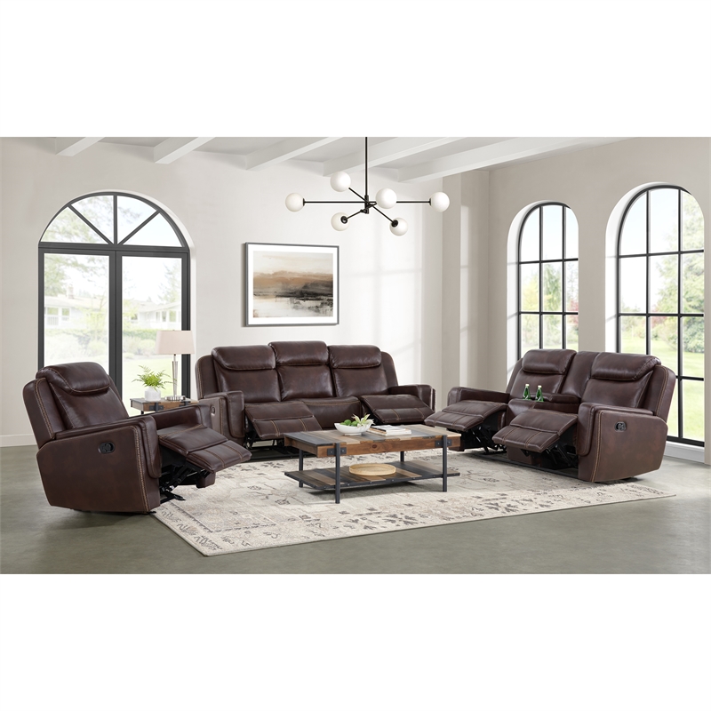 Picket House Furnishings Lynx Glider Motion Recliner in Neono Brown