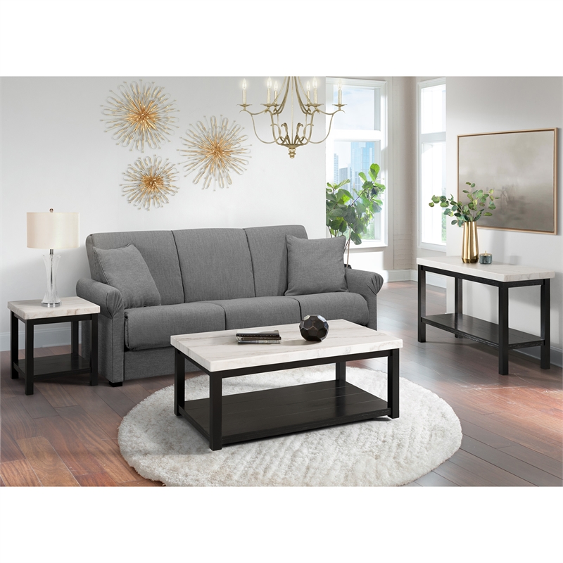 Picket House Furnishings Evie w/ White Top - Rectangular Coffee Table W/Casters
