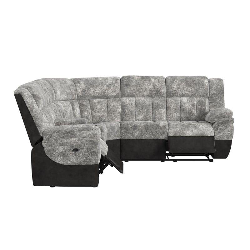 Picket House Furnishings Celeste 6PC Motion Sectional Set in Dillon/Shire Steel