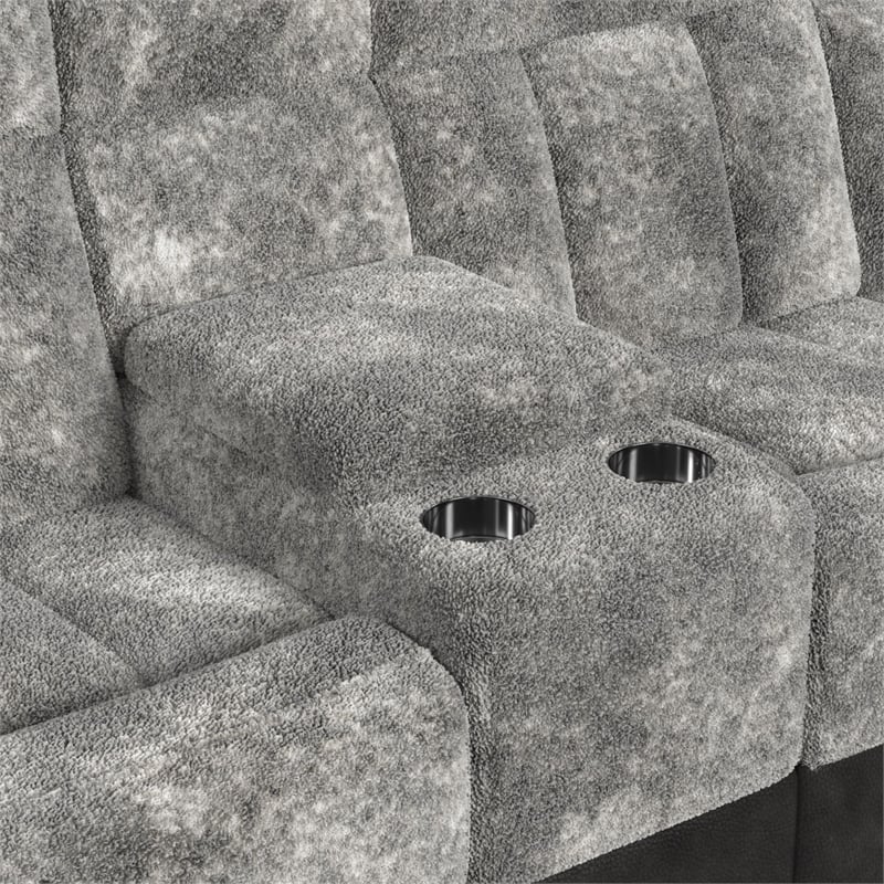 Picket House Furnishings Celeste 6PC Motion Sectional Set in Dillon/Shire Steel