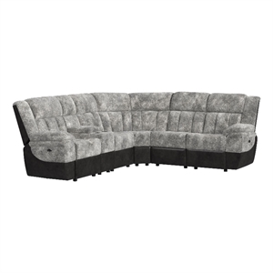 picket house furnishings celeste 6pc motion sectional set in dillon/shire steel