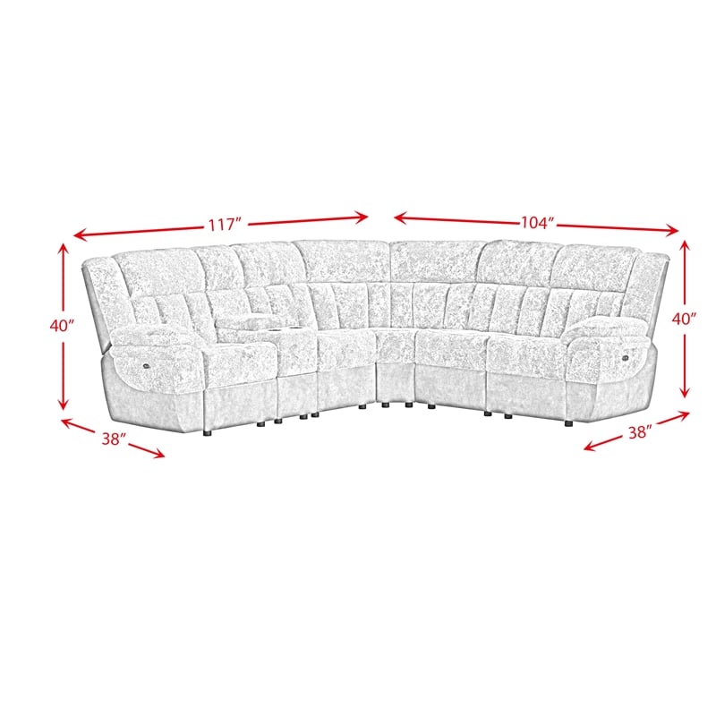 Picket House Furnishings Celeste 6PC Motion Sectional Set in Shire Cappuccino