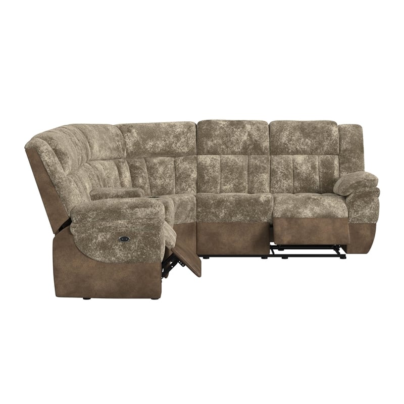 Picket House Furnishings Celeste 6PC Motion Sectional Set in Shire Cappuccino