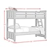 Brooklyn Kids Twin Over Twin Bunk with Ladder 3PC Bedroom Set in White