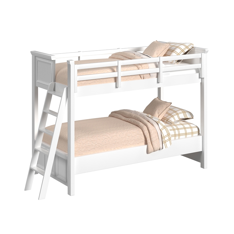 Brooklyn Kids Twin Over Twin Bunk with Ladder 3PC Bedroom Set in White