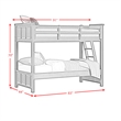 Brooklyn Kids Twin Over Twin Bunk with Ladder 5PC Bedroom Set in White