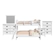 Brooklyn Kids Twin Over Twin Bunk with Ladder 5PC Bedroom Set in White