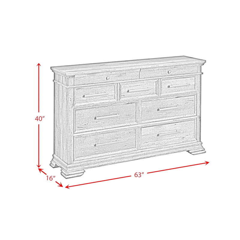Picket House Furnishings Hyde 9-Drawer Dresser in Charcoal