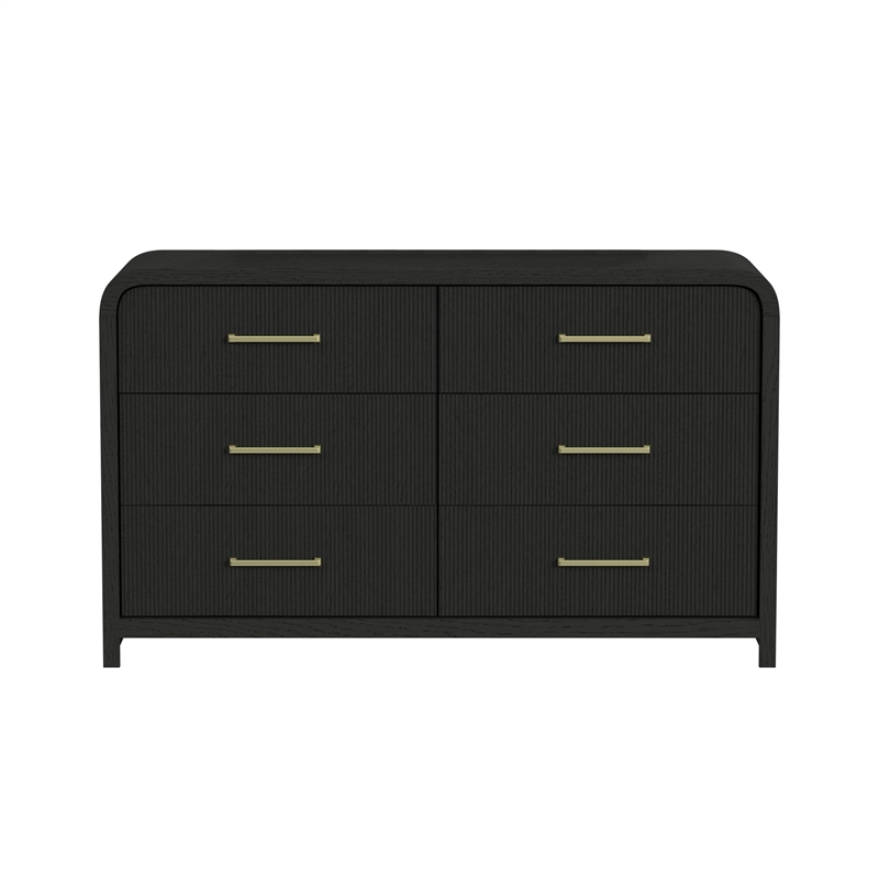 Picket House Furnishings Woodridge  6-Drawer Dresser in Black with Grain