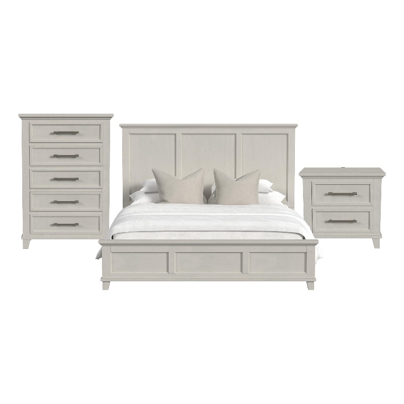 Henrik King Panel 3PC Bedroom Set in Ivory