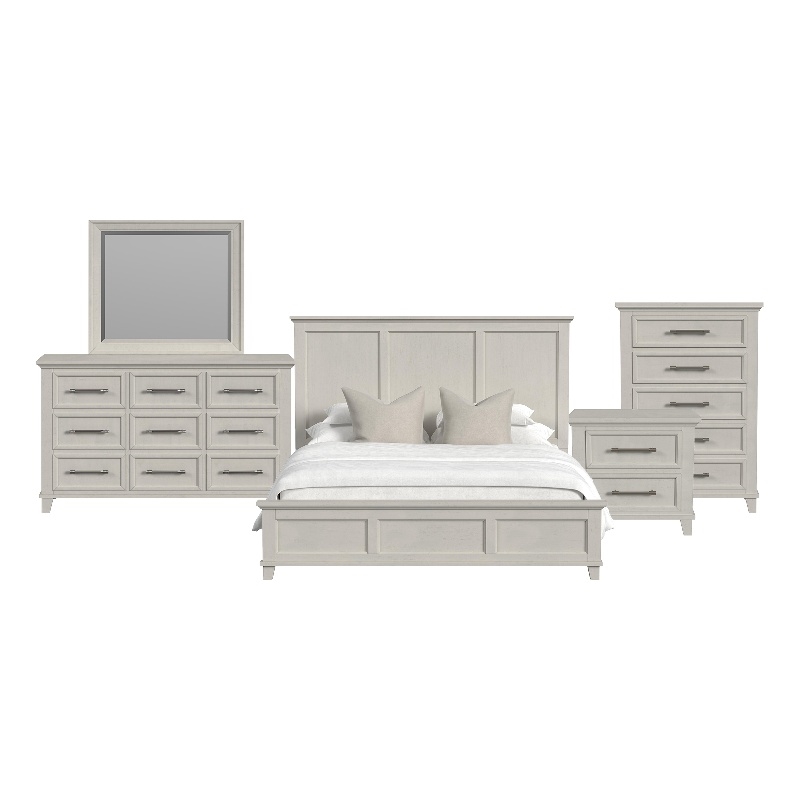 Henrik King Panel 5PC Bedroom Set in Ivory