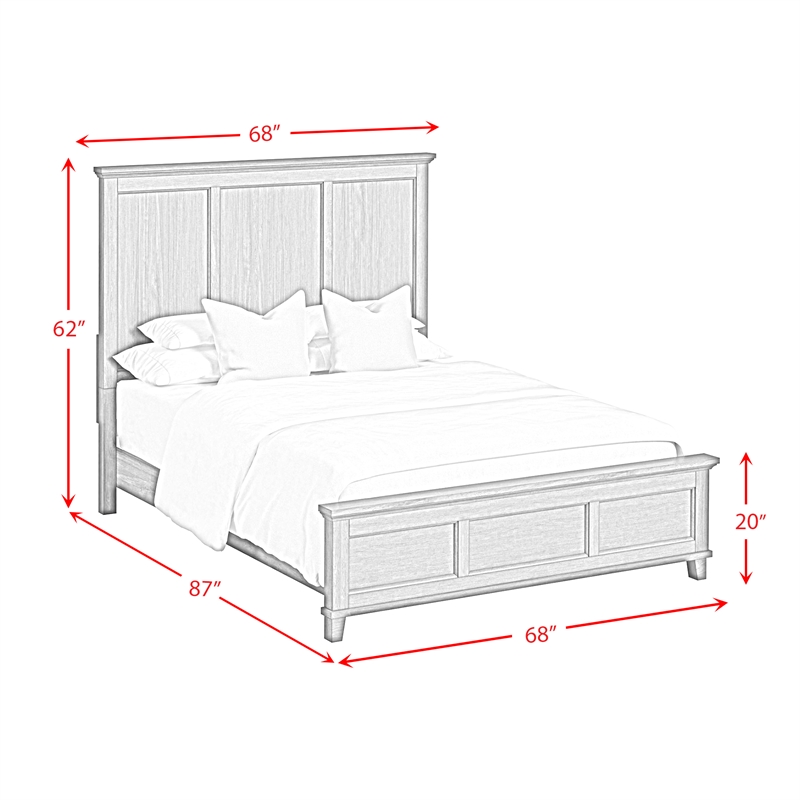Henrik Queen Panel 3PC Bedroom Set in Ivory