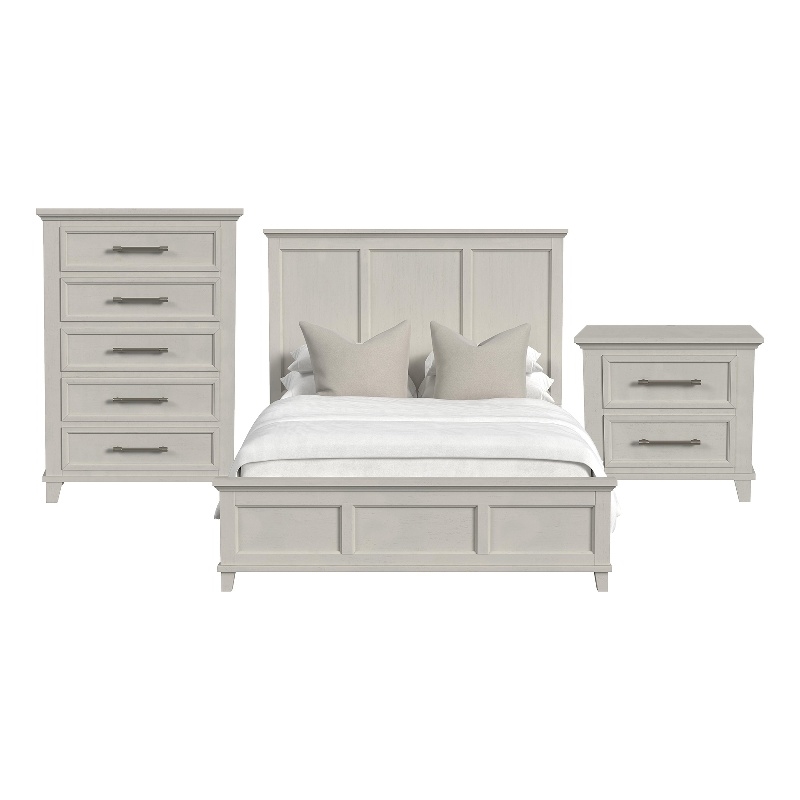 Henrik Queen Panel 3PC Bedroom Set in Ivory