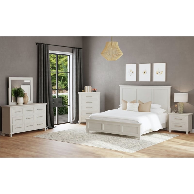 Henrik Queen Panel 5PC Bedroom Set in Ivory