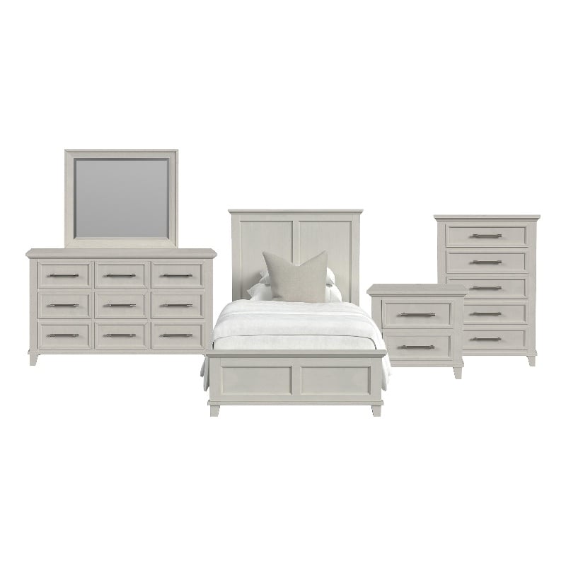 Henrik Twin Panel 5PC Bedroom Set in Ivory