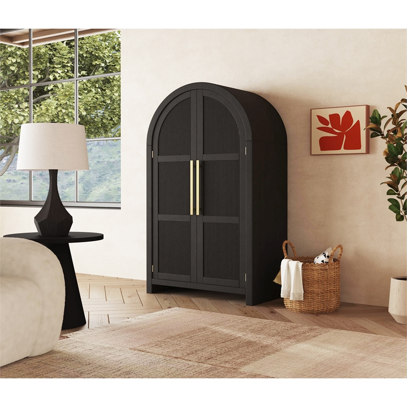 Woodridge Large Bookcase in Black with Grain
