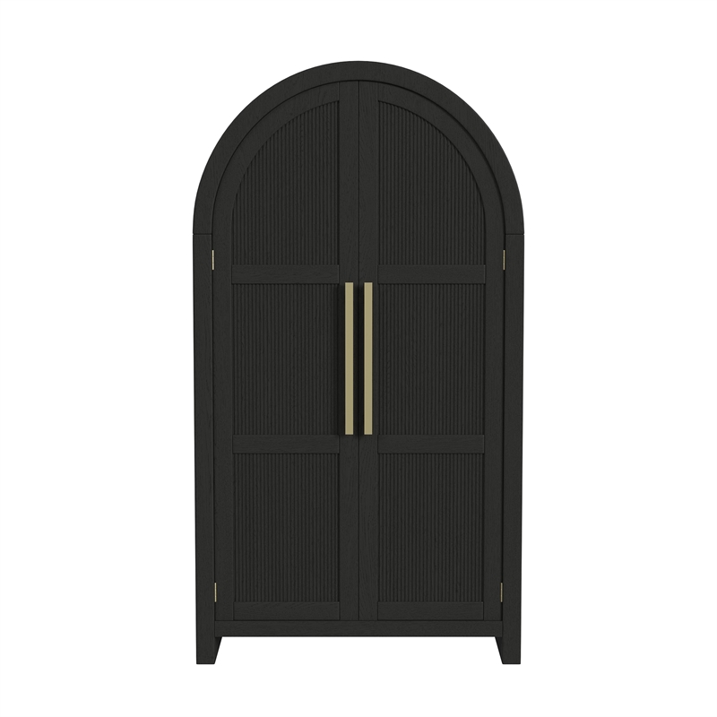 Woodridge Large Bookcase in Black with Grain