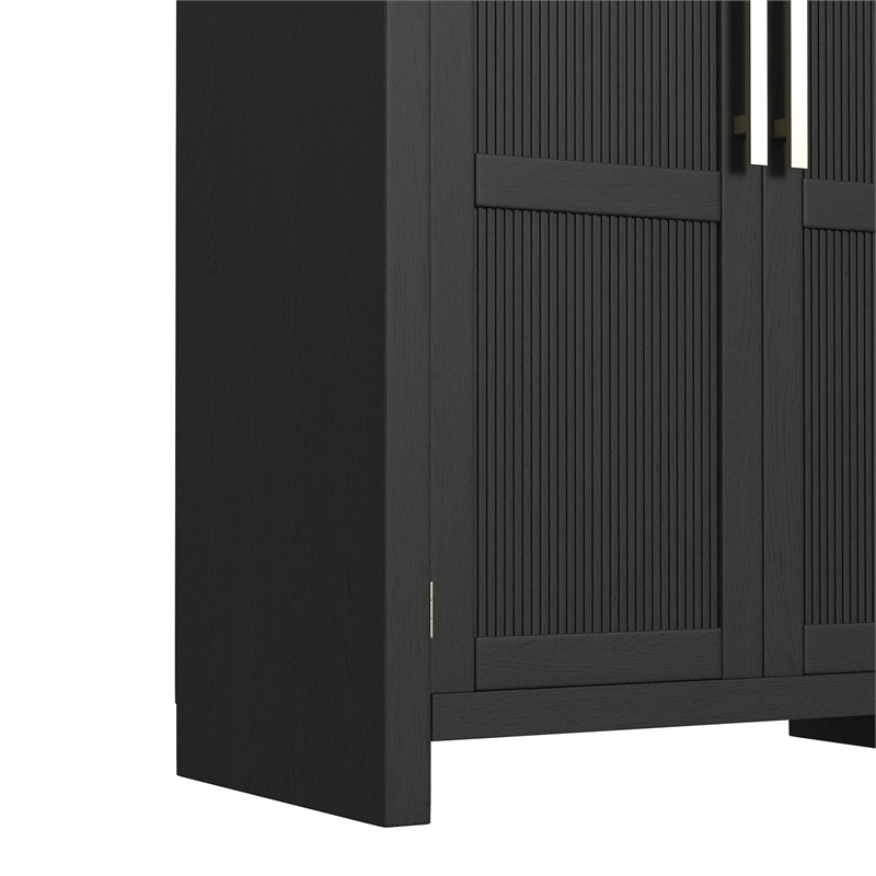 Woodridge Large Bookcase in Black with Grain