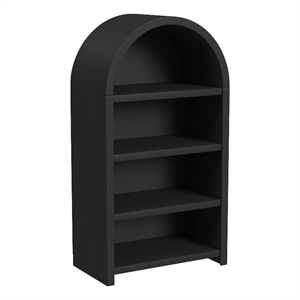 Woodridge Open Bookcase in Black with Grain