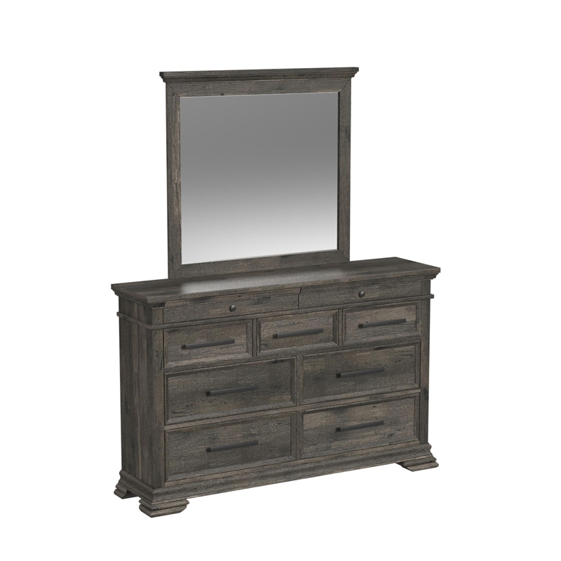 Hyde Queen Sleigh Storage 5PC Bedroom Set in Charcoal