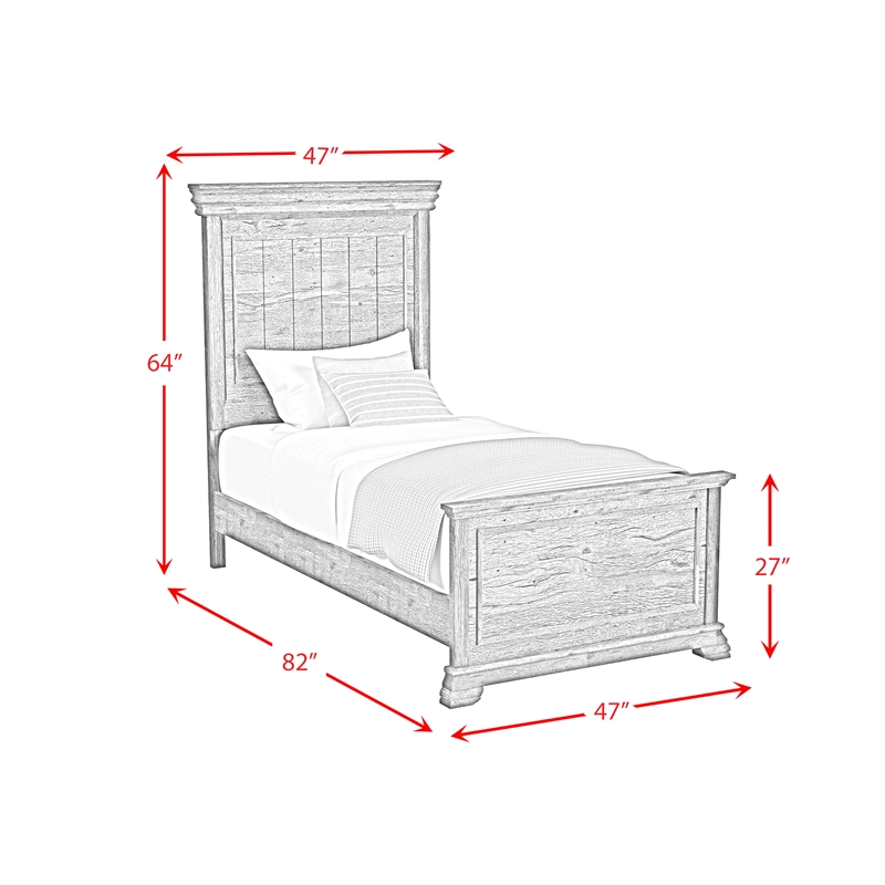 Hyde Twin Panel Bed in Charcoal