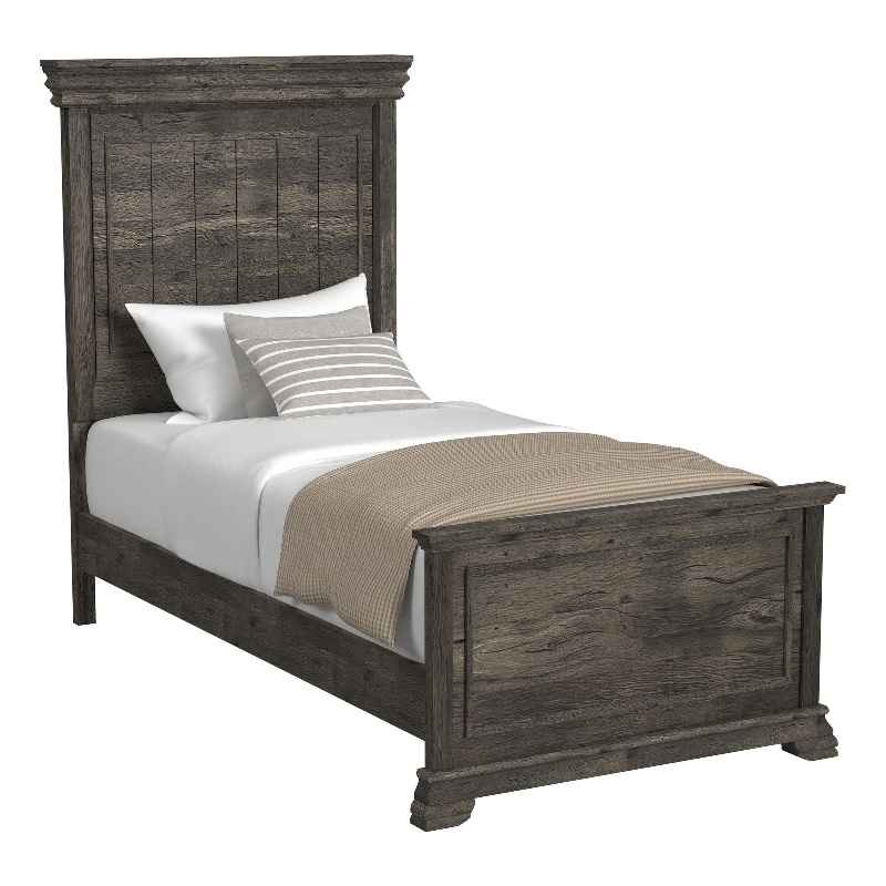 Hyde Twin Panel Bed in Charcoal