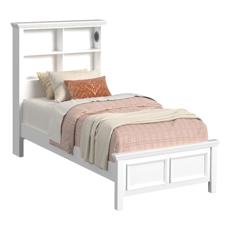Brooklyn Kids Twin Bookcase Bed in White
