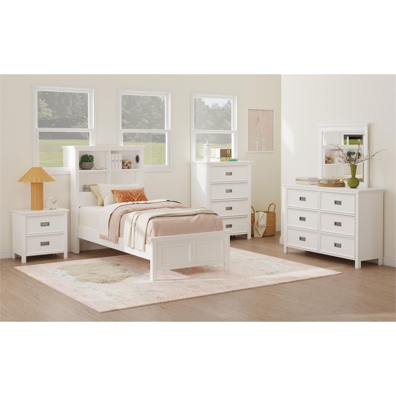 Brooklyn Kids Twin Bookcase 3PC Bedroom Set in White