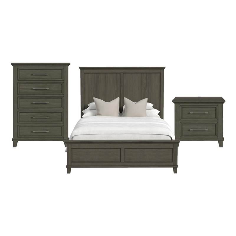 Henrik Full Panel 3PC Bedroom Set in Grey