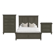 Henrik Full Panel 3PC Bedroom Set in Grey