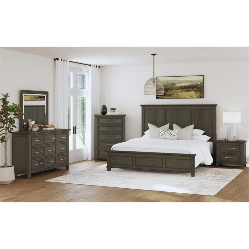 Henrik King Panel 3PC Bedroom Set in Grey