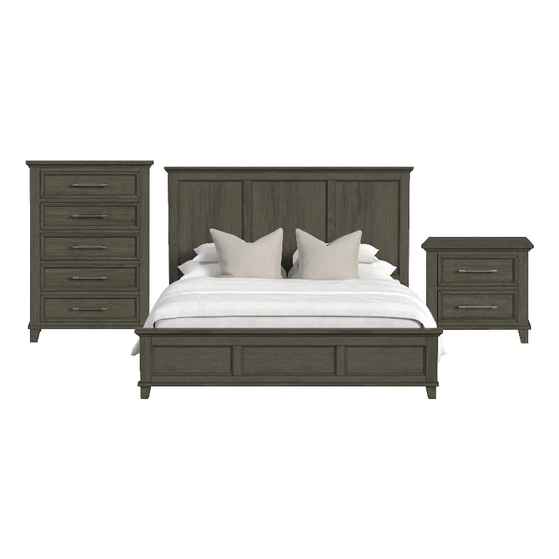 Henrik King Panel 3PC Bedroom Set in Grey